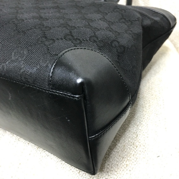 Authentic GUCVI black monogram canvas tote bag - Picture 13 of 16